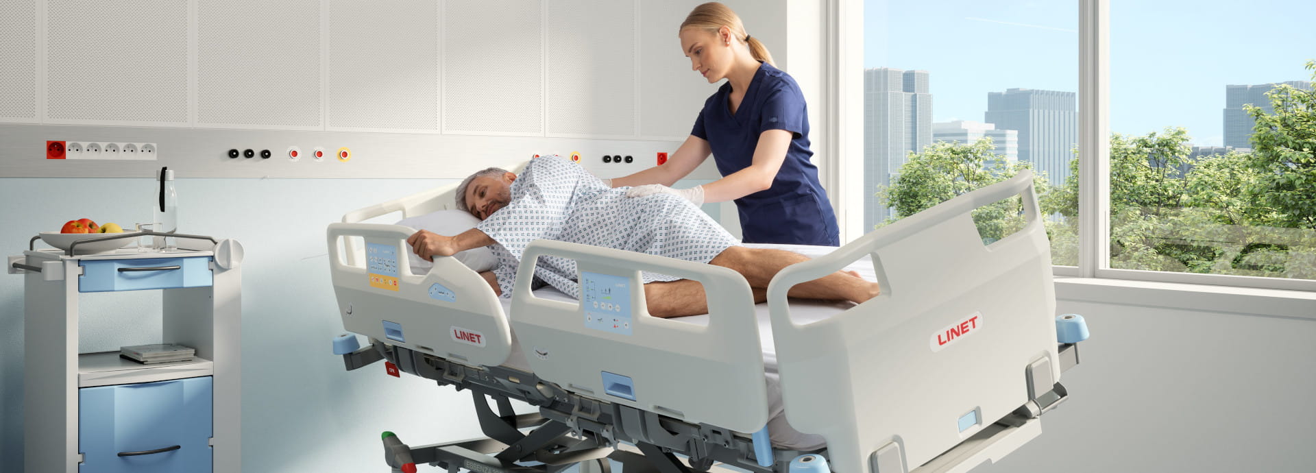 Lit d'hôpital essenza - Tournons-nous vers l'essence des soins