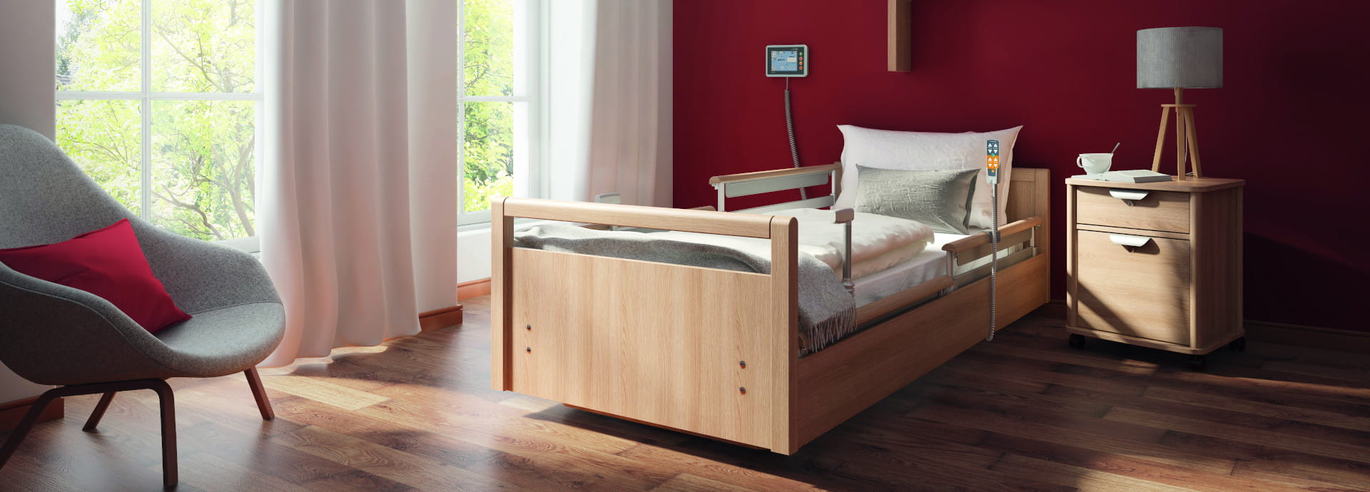 La numérisation et l'urgence des soins sont les mots-clés dont on parle beaucoup - le lit de soins sentida 7-i est la réponse. 